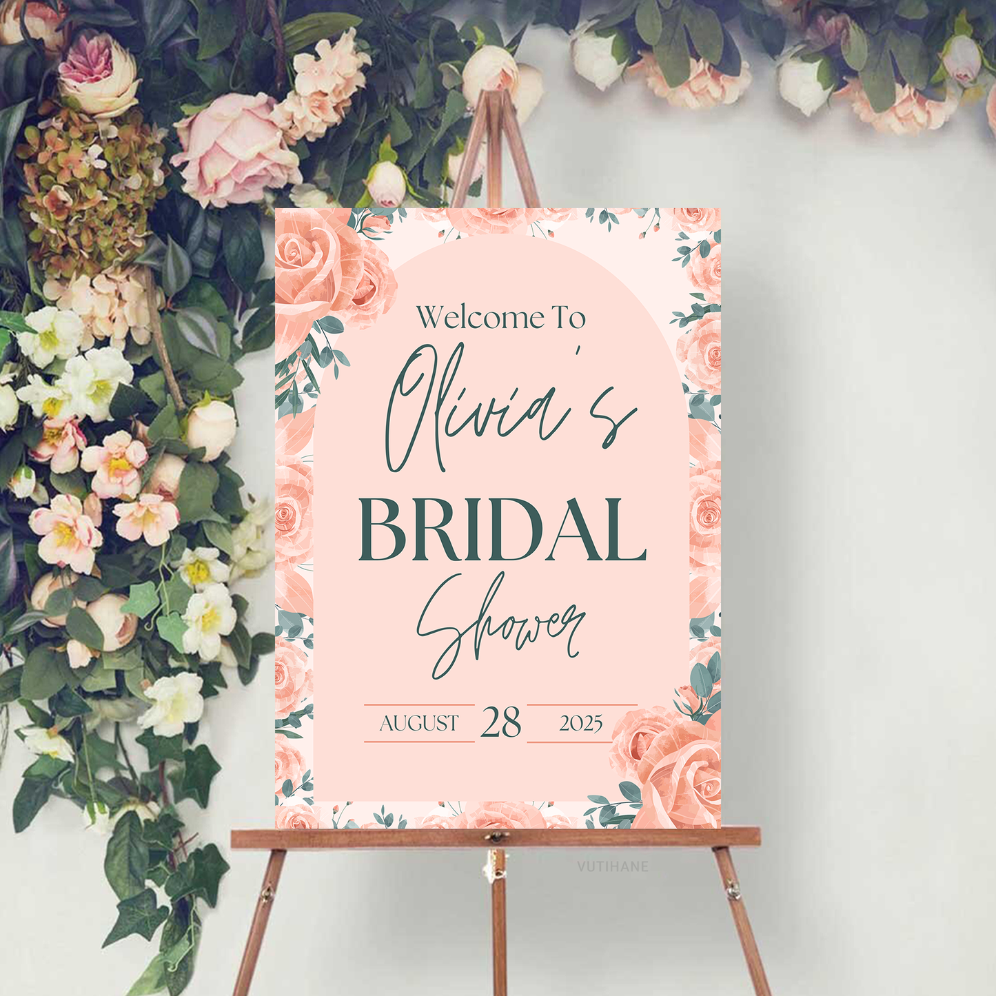 Personalized Bridal Shower Sign, Custom Welcome To Sign Wildflower For Bridal Shower Decorating On Stand Decor Bridal Shower Decorative Signage Floral Welcome Sign Flower Bar Outdoor Banner 10