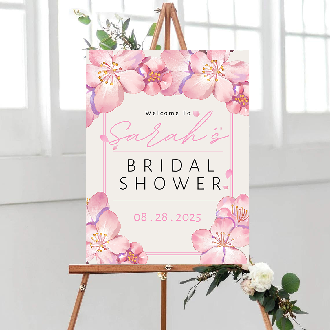 Personalized Bridal Shower Sign, Custom Welcome To Sign Wildflower For Bridal Shower Decorating On Stand Decor Bridal Shower Decorative Signage Floral Welcome Sign Flower Bar Outdoor Banner 11