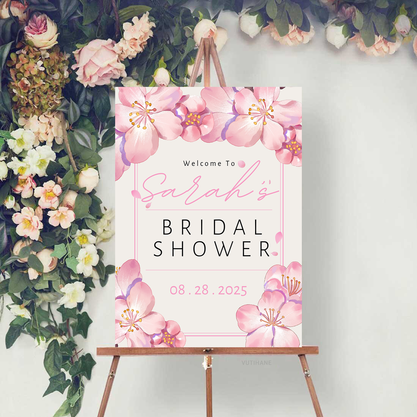 Personalized Bridal Shower Sign, Custom Welcome To Sign Wildflower For Bridal Shower Decorating On Stand Decor Bridal Shower Decorative Signage Floral Welcome Sign Flower Bar Outdoor Banner 11