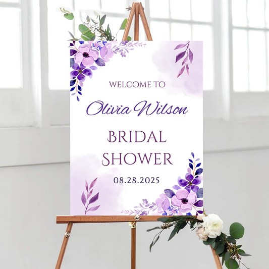 Personalized Bridal Shower Sign, Custom Welcome To Sign Wildflower For Bridal Shower Decorating On Stand Decor Bridal Shower Decorative Signage Floral Welcome Sign Flower Bar Outdoor Banner