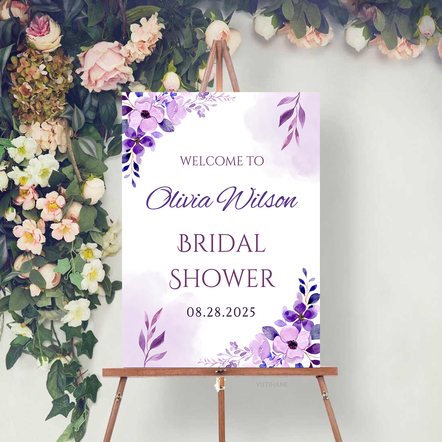 Personalized Bridal Shower Sign, Custom Welcome To Sign Wildflower For Bridal Shower Decorating On Stand Decor Bridal Shower Decorative Signage Floral Welcome Sign Flower Bar Outdoor Banner