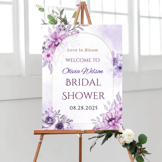 Personalized Bridal Shower Sign, Custom Welcome To Sign Wildflower For Bridal Shower Decorating On Stand Decor Bridal Shower Decorative Signage Floral Welcome Sign Flower Bar Outdoor Banner 01