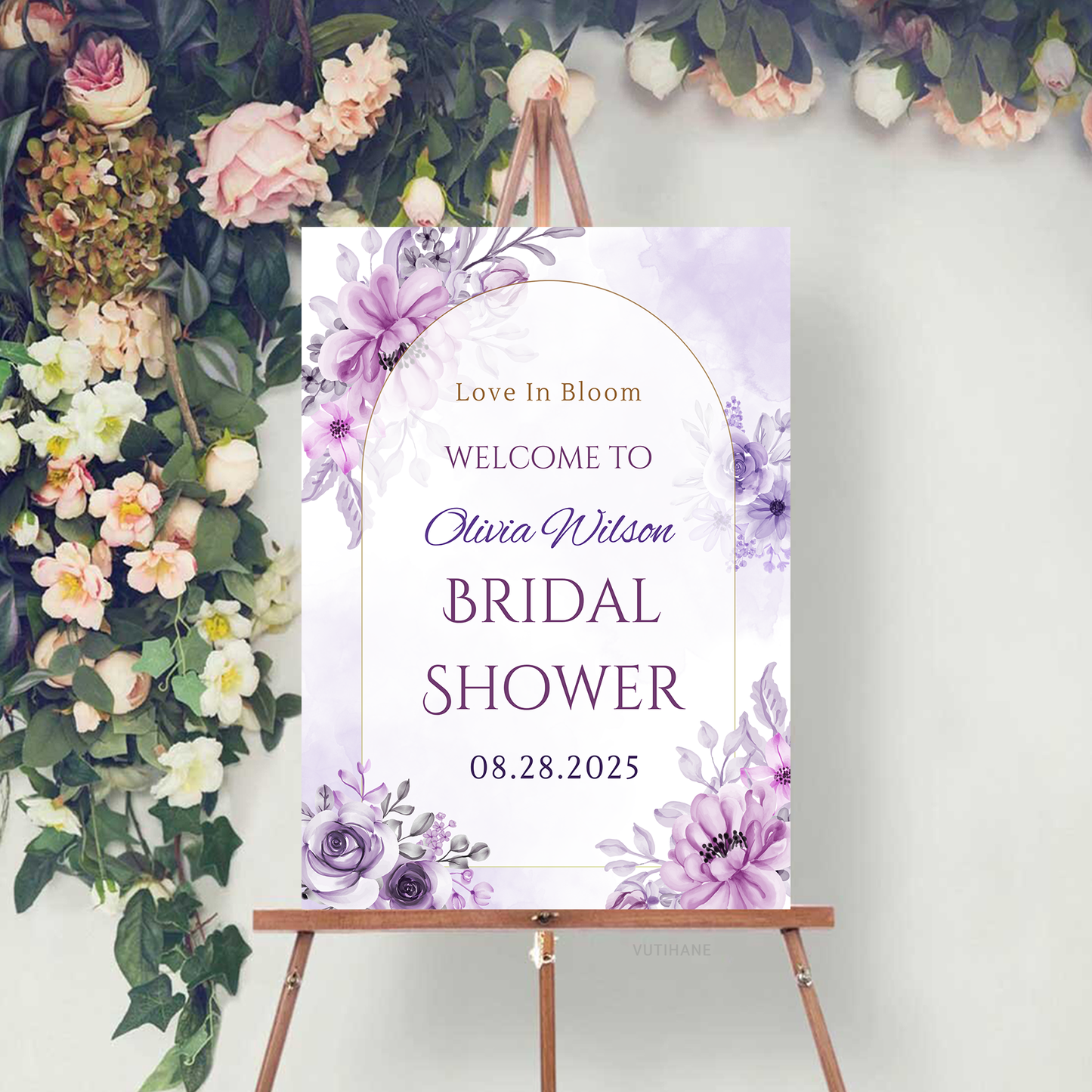 Personalized Bridal Shower Sign, Custom Welcome To Sign Wildflower For Bridal Shower Decorating On Stand Decor Bridal Shower Decorative Signage Floral Welcome Sign Flower Bar Outdoor Banner 01