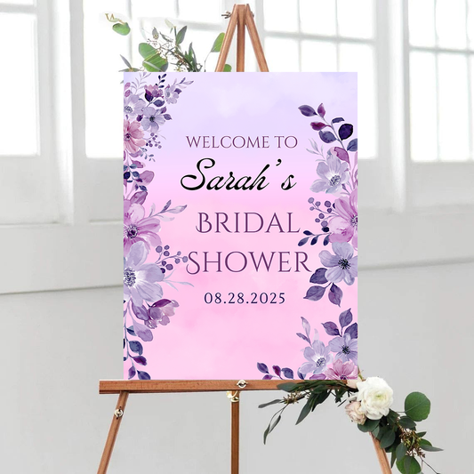 Personalized Bridal Shower Sign, Custom Welcome To Sign Wildflower For Bridal Shower Decorating On Stand Decor Bridal Shower Decorative Signage Floral Welcome Sign Flower Bar Outdoor Banner 02