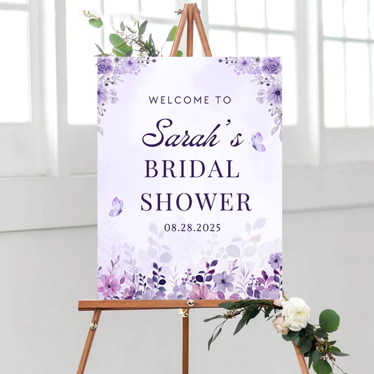 Personalized Bridal Shower Sign, Custom Welcome To Sign Wildflower For Bridal Shower Decorating On Stand Decor Bridal Shower Decorative Signage Floral Welcome Sign Flower Bar Outdoor Banner 03