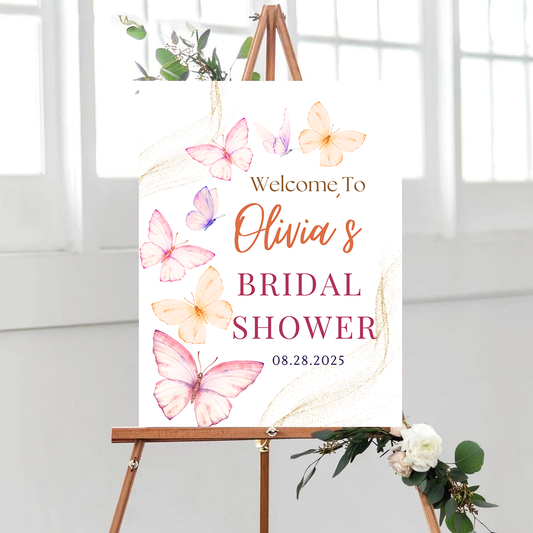 Personalized Bridal Shower Sign, Custom Welcome To Sign Wildflower For Bridal Shower Decorating On Stand Decor Bridal Shower Decorative Signage Floral Welcome Sign Flower Bar Outdoor Banner 06