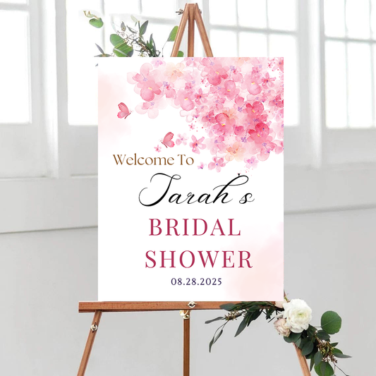 Personalized Bridal Shower Sign, Custom Welcome To Sign Wildflower For Bridal Shower Decorating On Stand Decor Bridal Shower Decorative Signage Floral Welcome Sign Flower Bar Outdoor Banner 07
