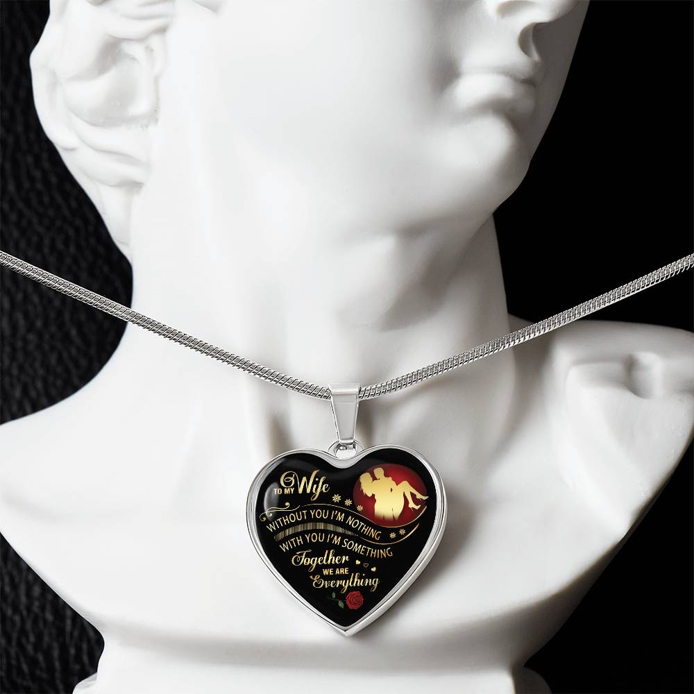 Together We Are Everything - To My Wife Heart Necklace Gifts Luxury Silver, Gold