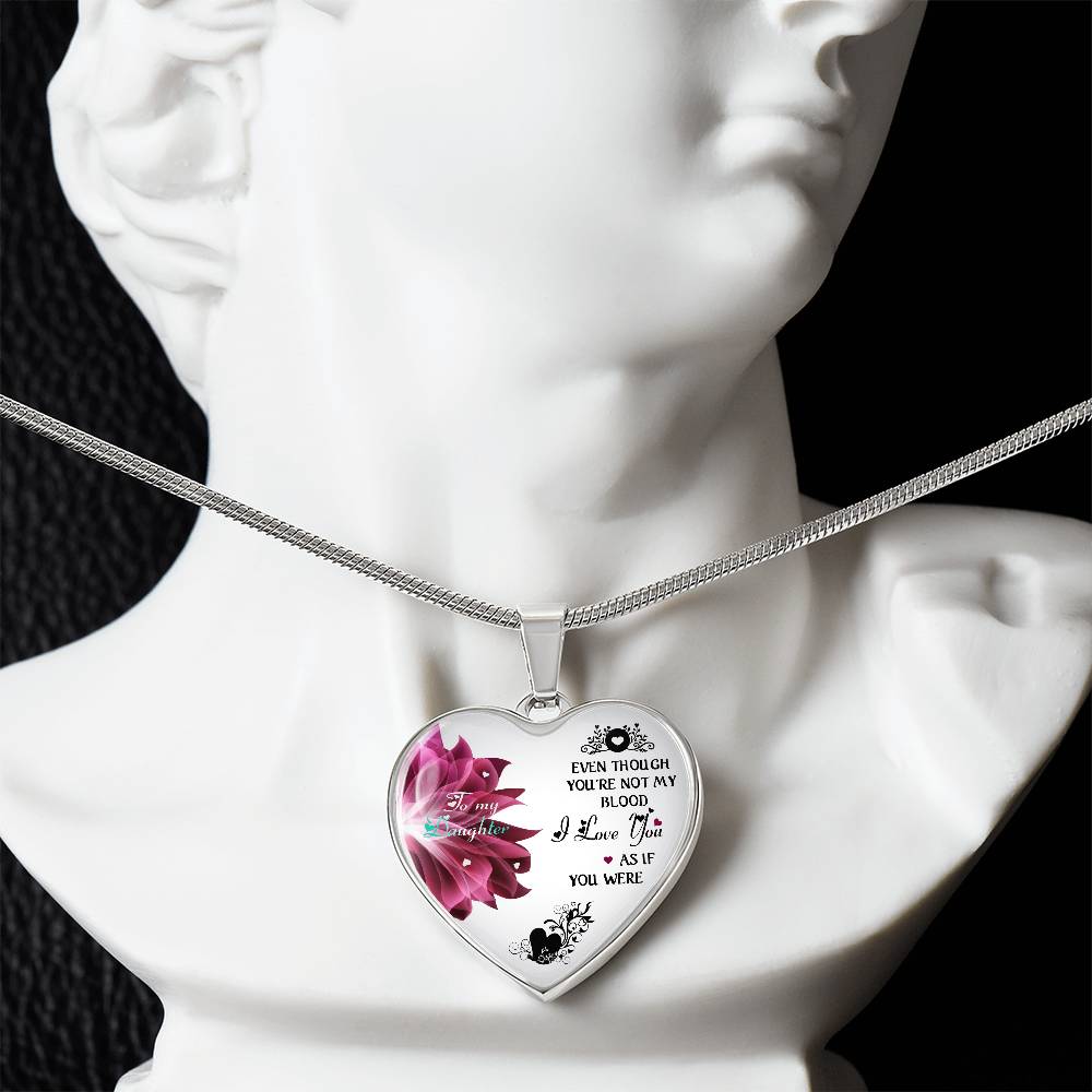 To My Daughter I Love You Heart Necklace Luxury Silver, Gold Includes Gift Box!