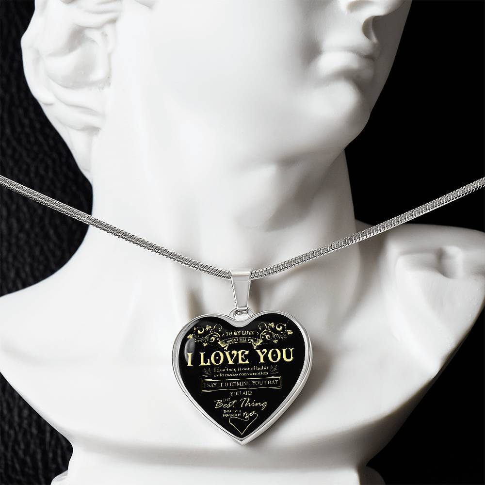 To My Love Pendant My Love Heart Necklace Luxury Silver, Gold Includes Gift Box!