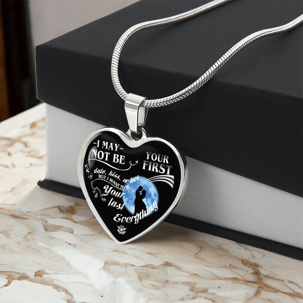 To My Wife And Husband Heart Necklace Luxury Silver, Gold Includes Gift Box!