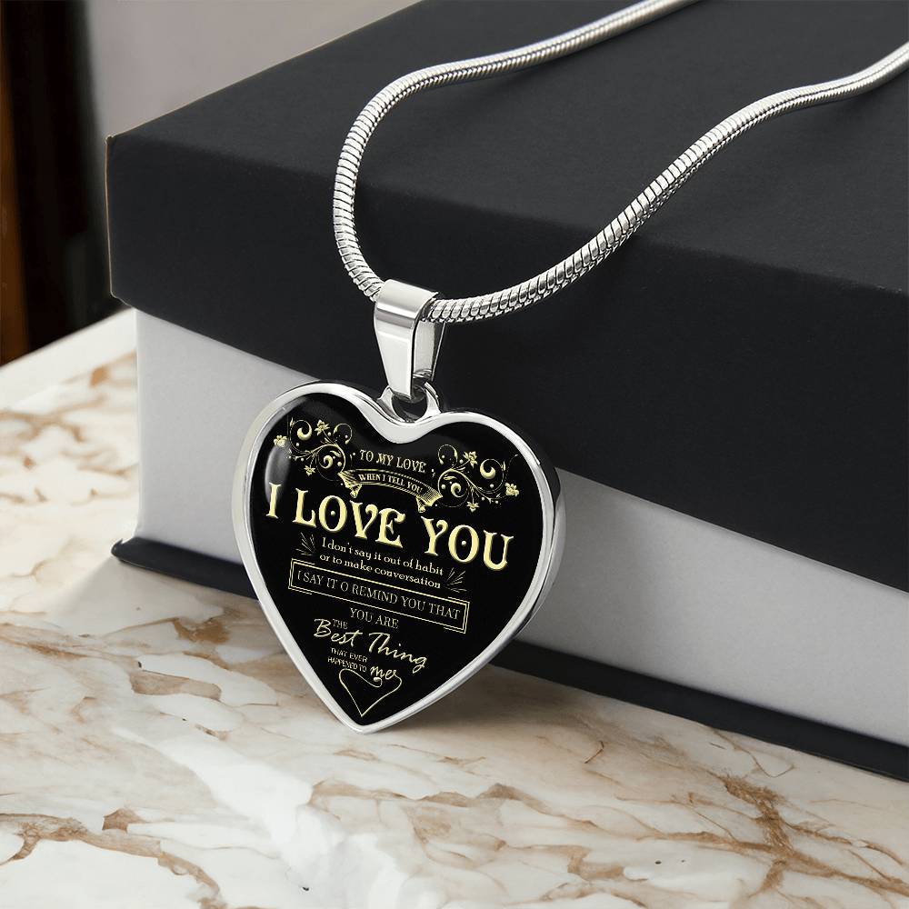 To My Love Pendant My Love Heart Necklace Luxury Silver, Gold Includes Gift Box!
