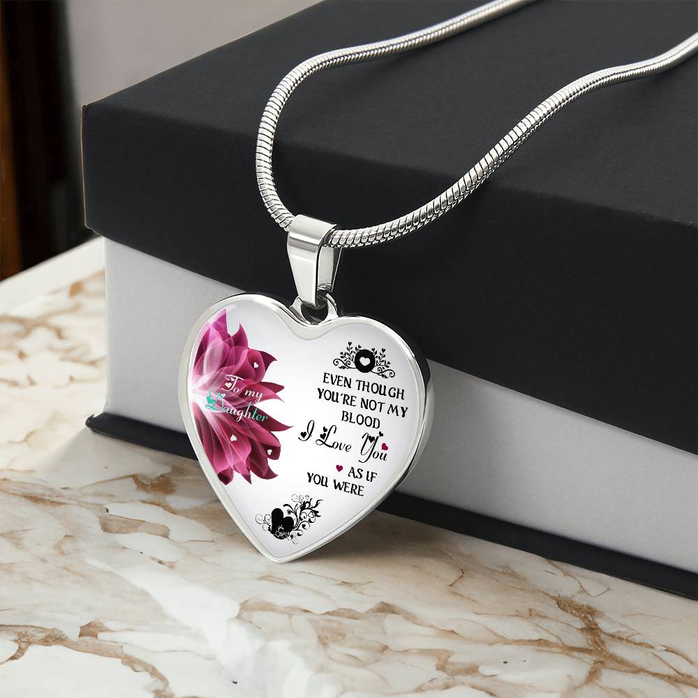 To My Daughter I Love You Heart Necklace Luxury Silver, Gold Includes Gift Box!