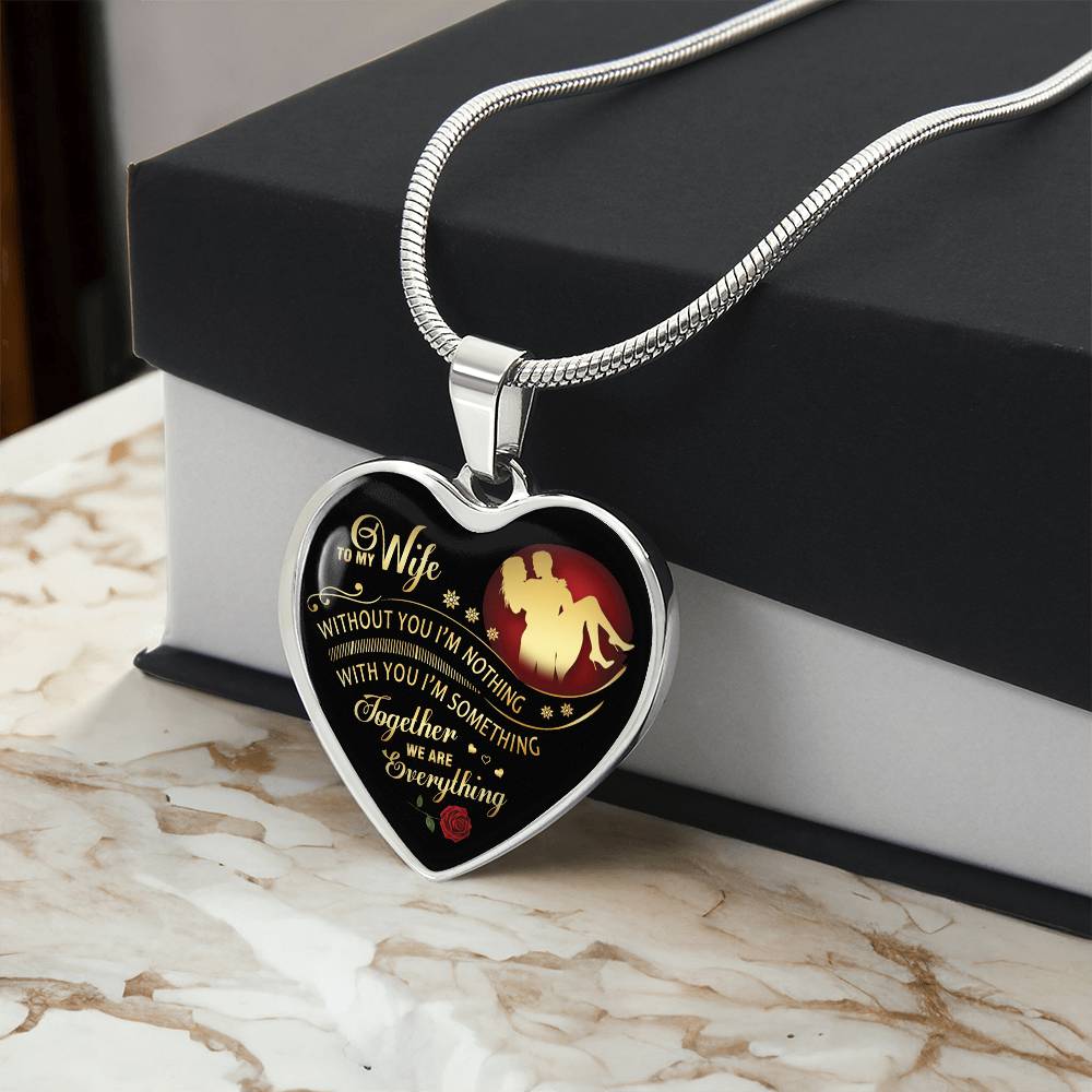 Together We Are Everything - To My Wife Heart Necklace Gifts Luxury Silver, Gold