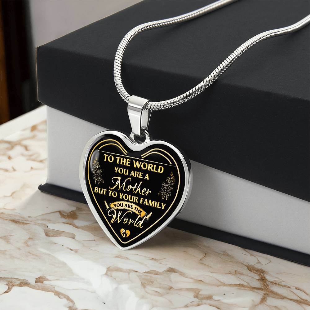 To The World You Are A Mother And Daughter Heart Necklace Luxury Silver, Gold