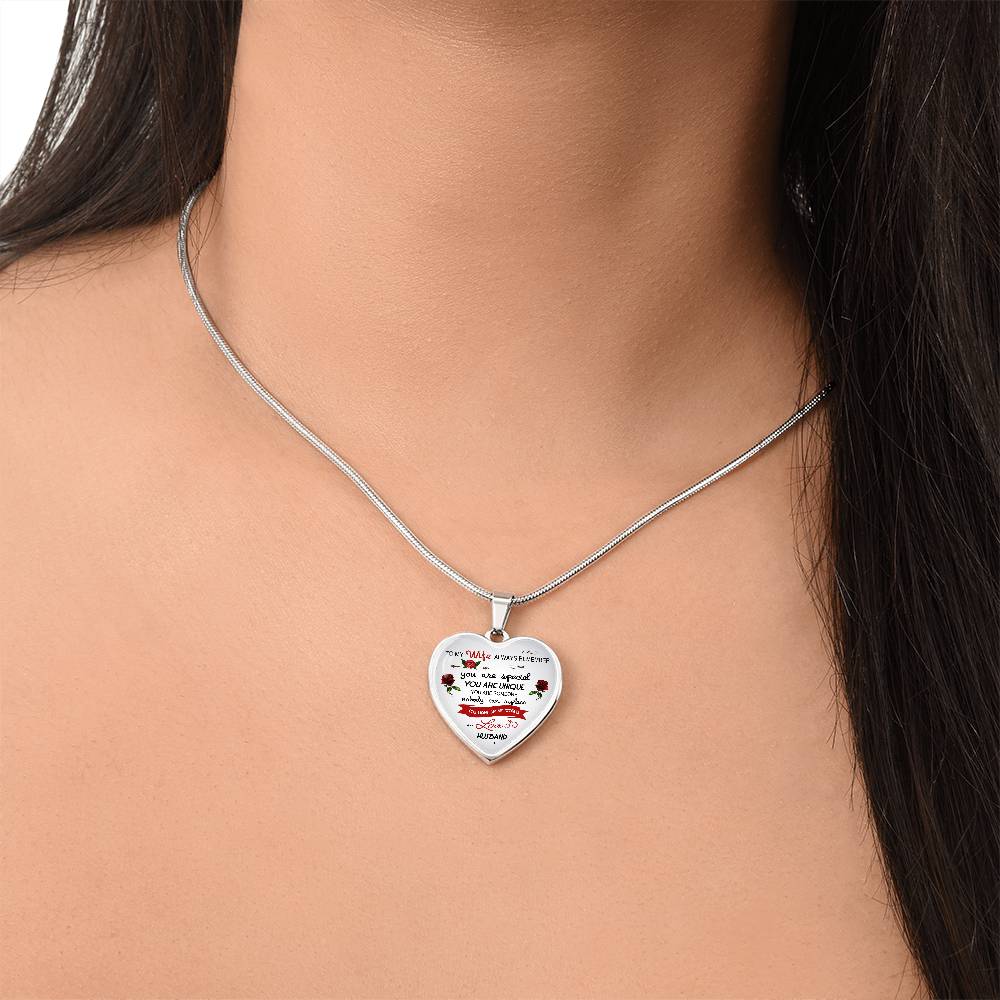 To My Wife Always Remember Heart Necklace Luxury Silver, Gold Includes Gift Box!