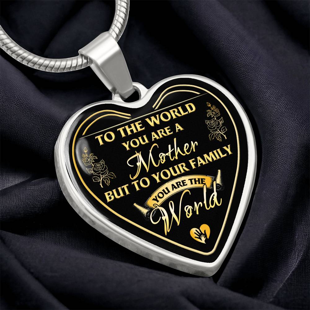 To The World You Are A Mother And Daughter Heart Necklace Luxury Silver, Gold