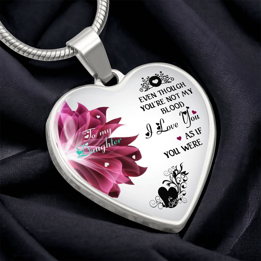 To My Daughter I Love You Heart Necklace Luxury Silver, Gold Includes Gift Box!
