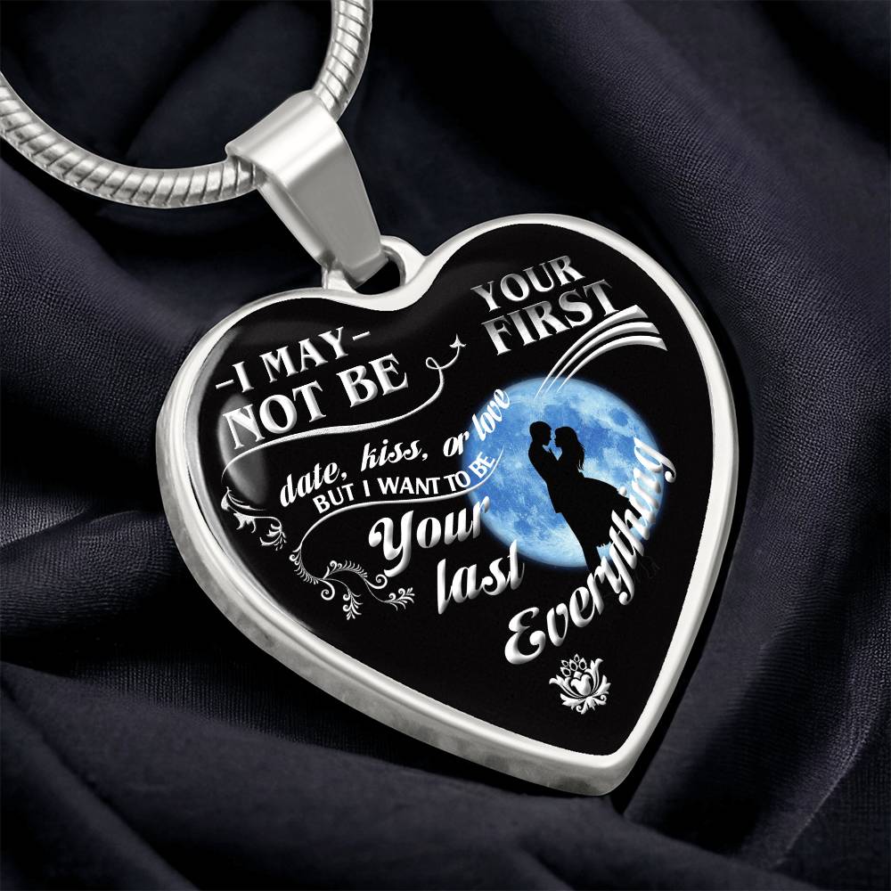 To My Wife And Husband Heart Necklace Luxury Silver, Gold Includes Gift Box!