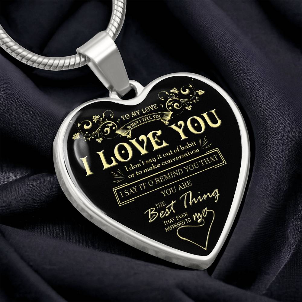 To My Love Pendant My Love Heart Necklace Luxury Silver, Gold Includes Gift Box!