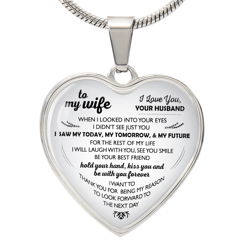 Wife And Husband I Love You Jewelry - To My Wife Gift Heart Necklace From Daughter On Xmas