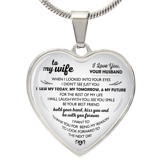 Wife And Husband I Love You Jewelry - To My Wife Gift Heart Necklace From Daughter On Xmas