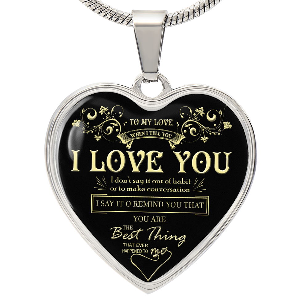 To My Love Pendant My Love Heart Necklace Luxury Silver, Gold Includes Gift Box!