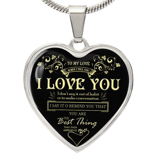 To My Love Pendant My Love Heart Necklace Luxury Silver, Gold Includes Gift Box!