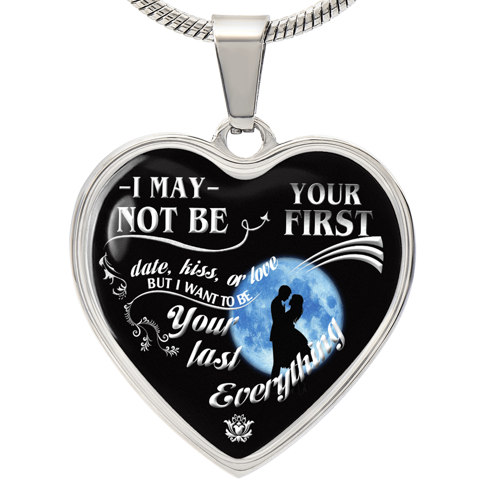 To My Wife And Husband Heart Necklace Luxury Silver, Gold Includes Gift Box!