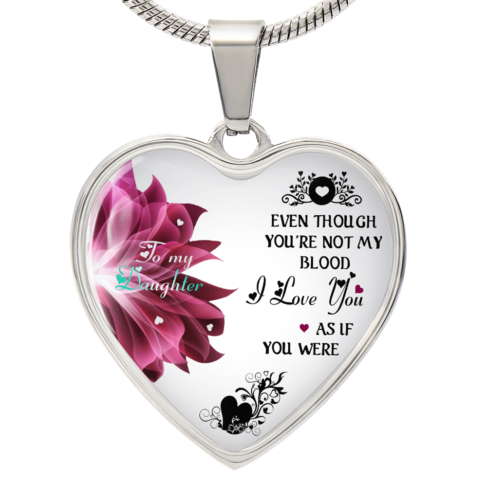 To My Daughter I Love You Heart Necklace Luxury Silver, Gold Includes Gift Box!