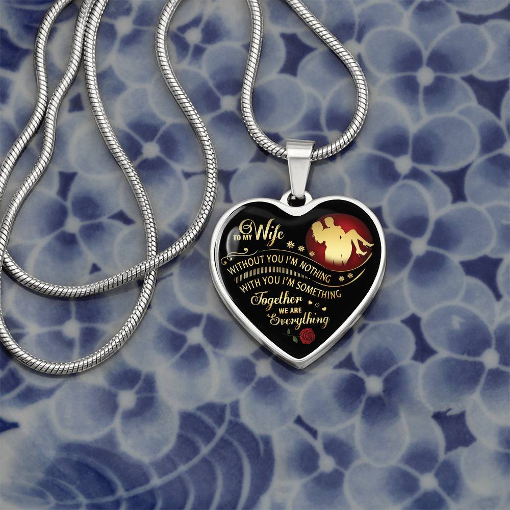 Together We Are Everything - To My Wife Heart Necklace Gifts Luxury Silver, Gold