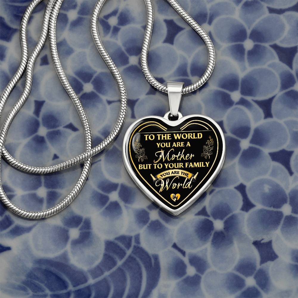 To The World You Are A Mother And Daughter Heart Necklace Luxury Silver, Gold