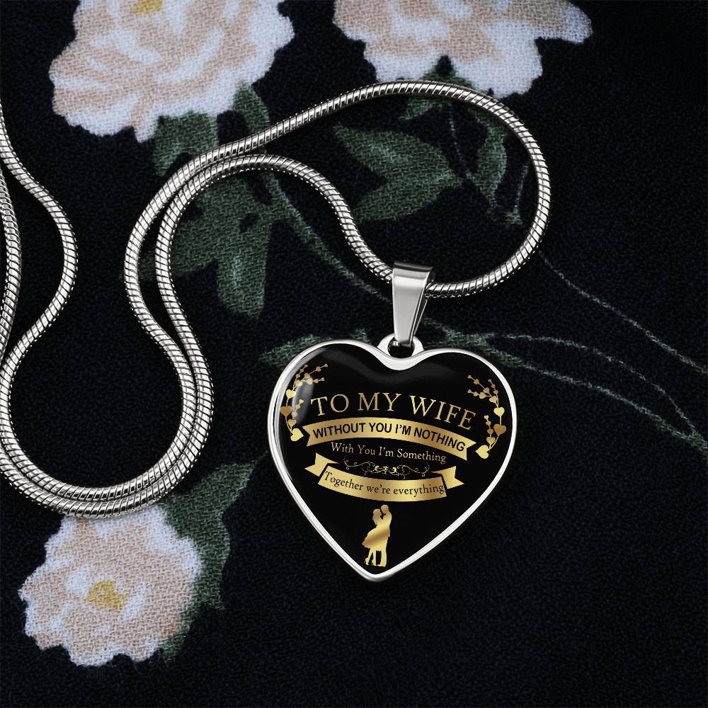 To My Wife Together We're Everything Heart Necklace Luxury Silver Gold Gift Box!