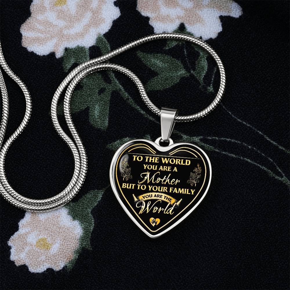 To The World You Are A Mother And Daughter Heart Necklace Luxury Silver, Gold