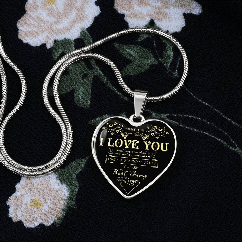 To My Love Pendant My Love Heart Necklace Luxury Silver, Gold Includes Gift Box!