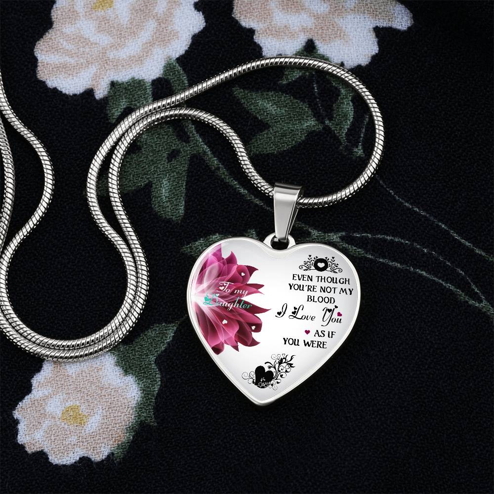 To My Daughter I Love You Heart Necklace Luxury Silver, Gold Includes Gift Box!