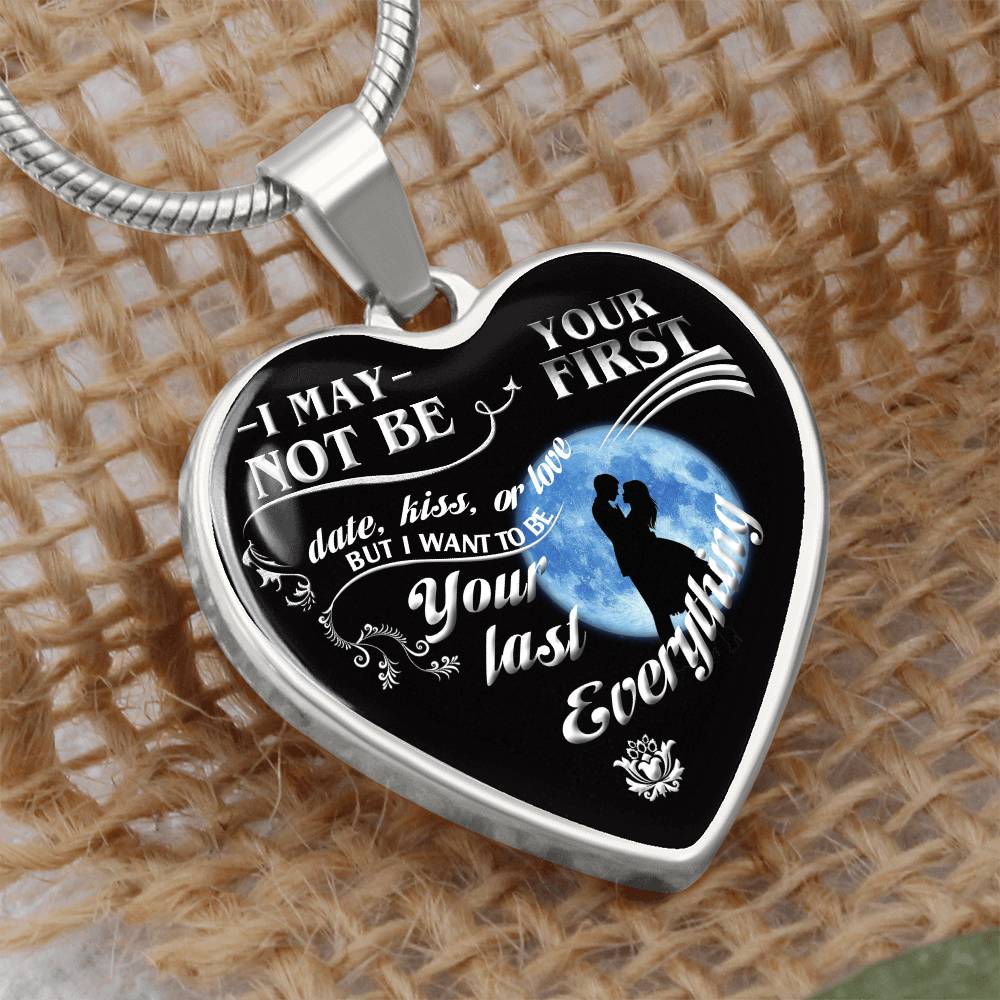 To My Wife And Husband Heart Necklace Luxury Silver, Gold Includes Gift Box!