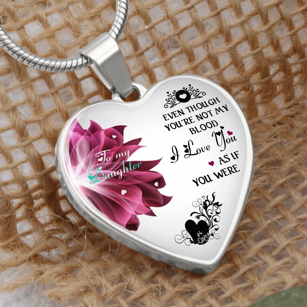 To My Daughter I Love You Heart Necklace Luxury Silver, Gold Includes Gift Box!