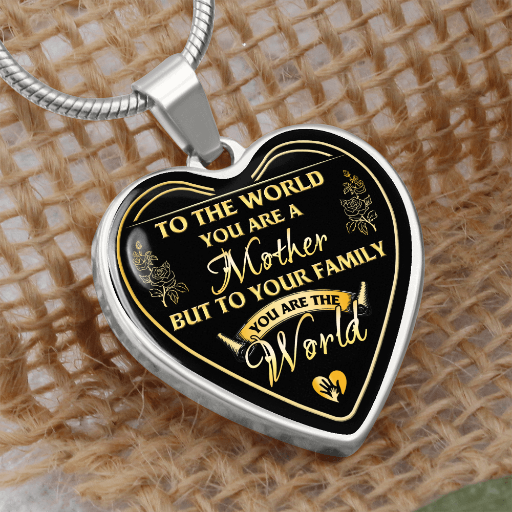 To The World You Are A Mother And Daughter Heart Necklace Luxury Silver, Gold