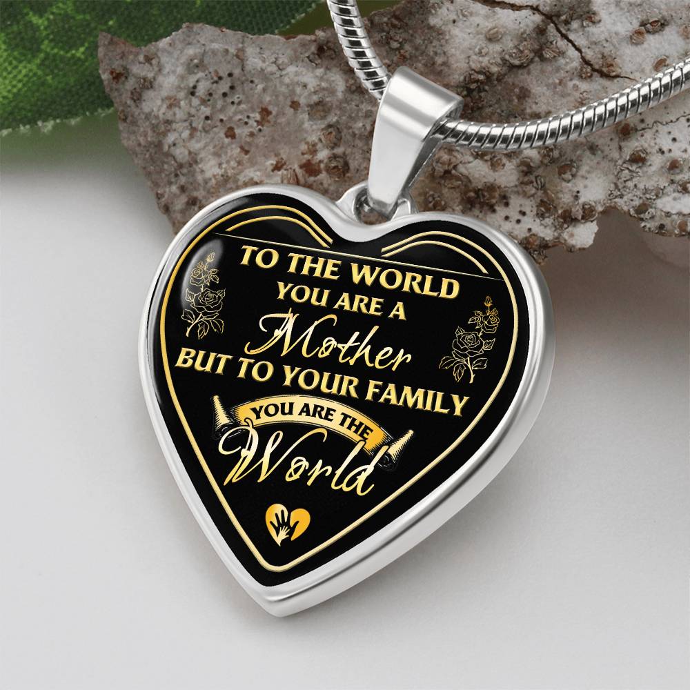 To The World You Are A Mother And Daughter Heart Necklace Luxury Silver, Gold
