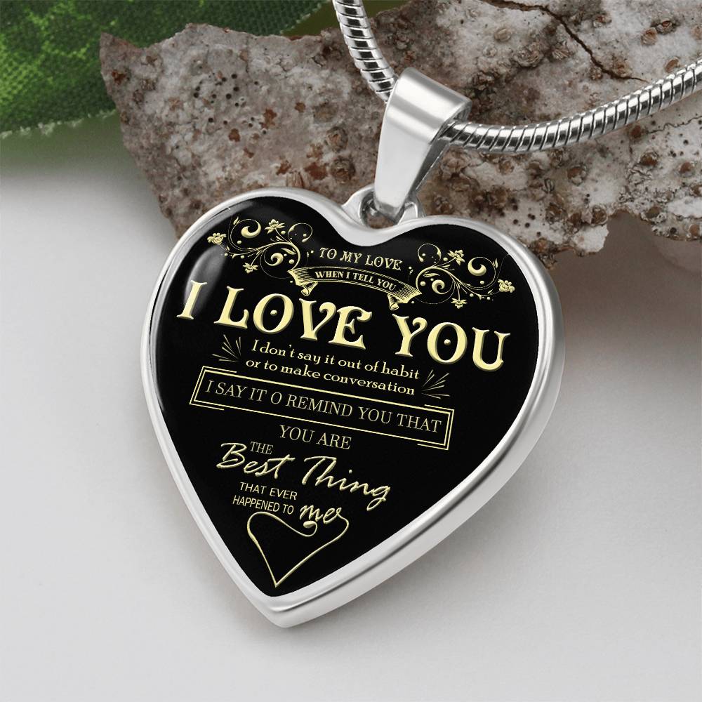 To My Love Pendant My Love Heart Necklace Luxury Silver, Gold Includes Gift Box!