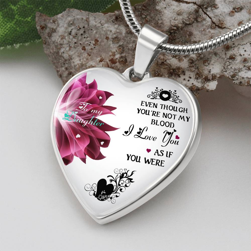 To My Daughter I Love You Heart Necklace Luxury Silver, Gold Includes Gift Box!