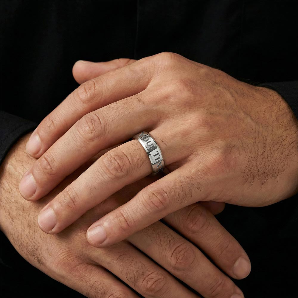 To My Husband Ring From Wife, Men's Ring Stainless Steel Jewelry Gift For Him