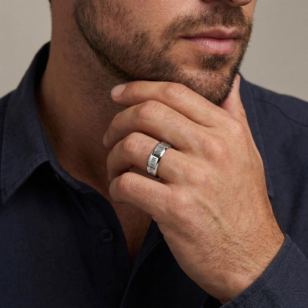 To My Husband Ring From Wife, Men's Ring Stainless Steel Jewelry Gift For Him
