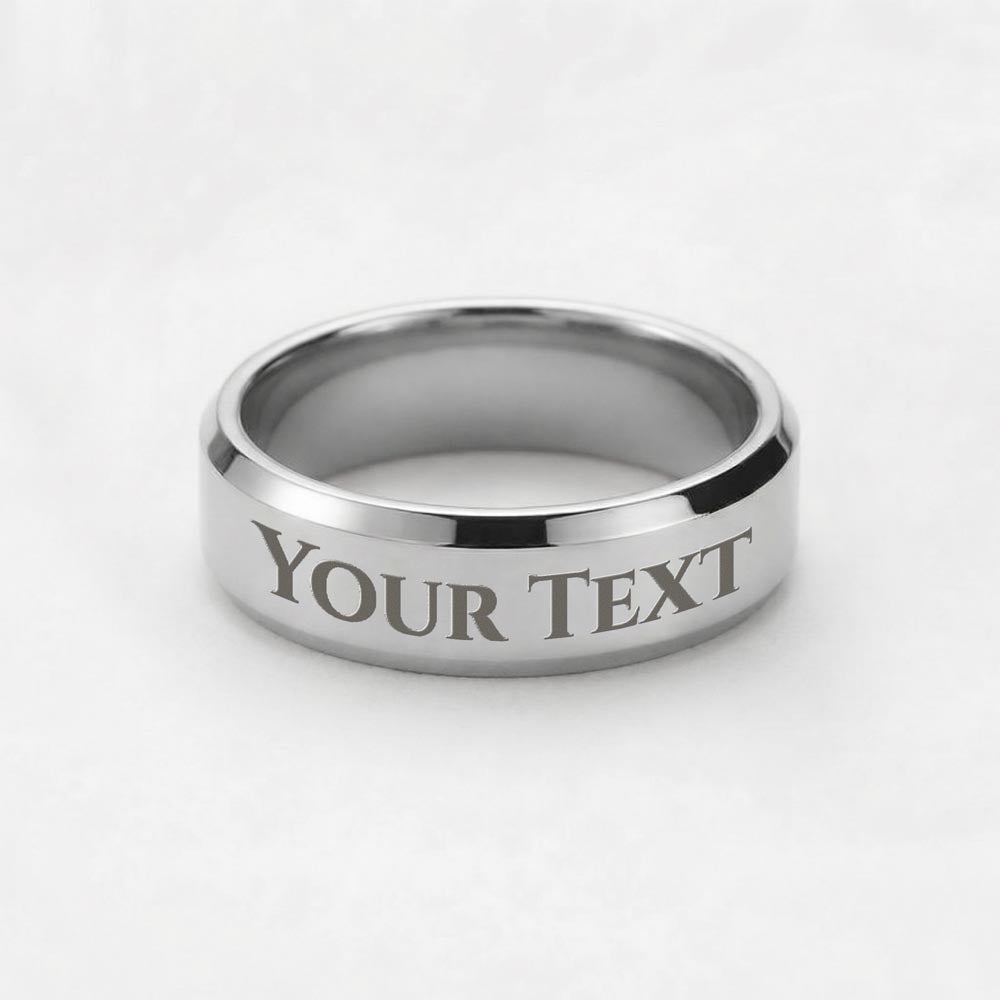To My Man Ring From Her, Men's Engraved Name Ring Stainless Steel Gift For Him Size 8, 9, 10