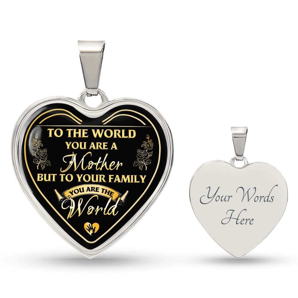 To The World You Are A Mother And Daughter Heart Necklace Luxury Silver, Gold