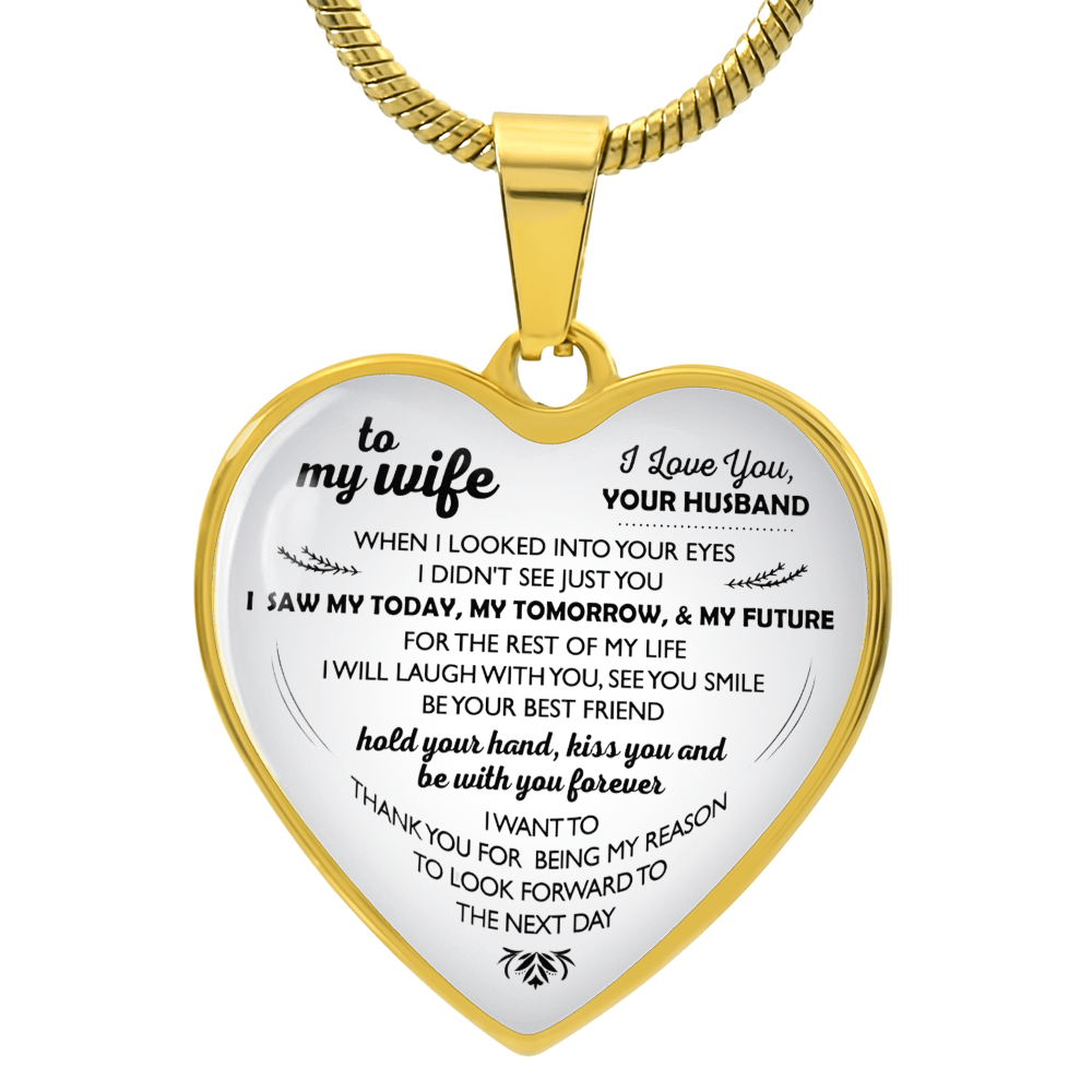 Wife And Husband I Love You Jewelry - To My Wife Gift Heart Necklace From Daughter On Xmas