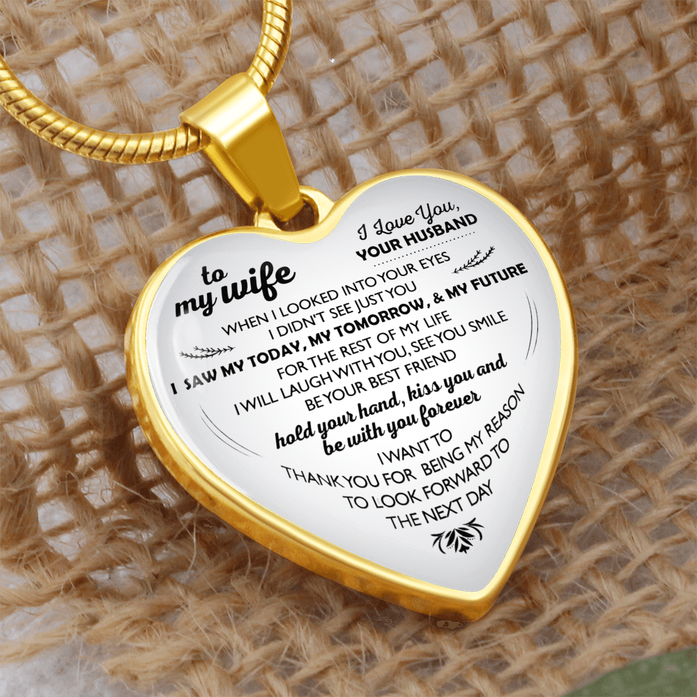 Wife And Husband I Love You Jewelry - To My Wife Gift Heart Necklace From Daughter On Xmas