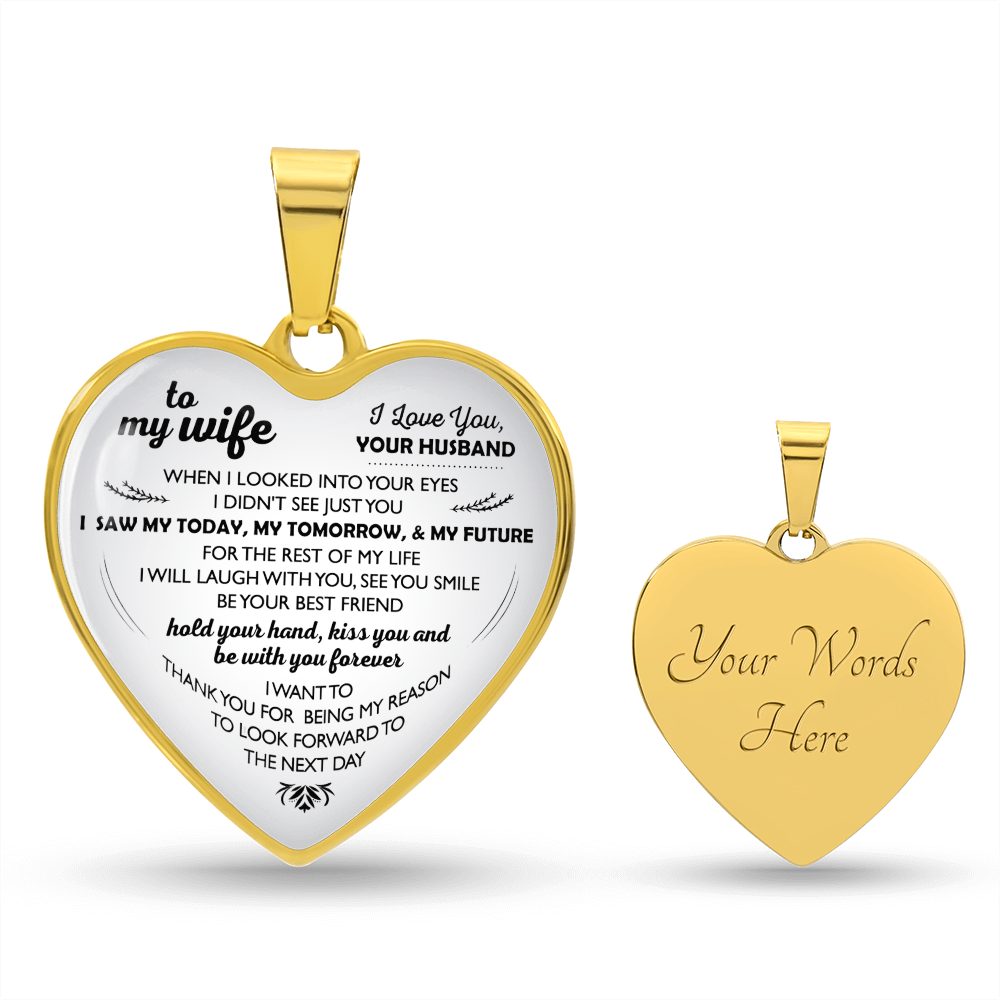 Wife And Husband I Love You Jewelry - To My Wife Gift Heart Necklace From Daughter On Xmas