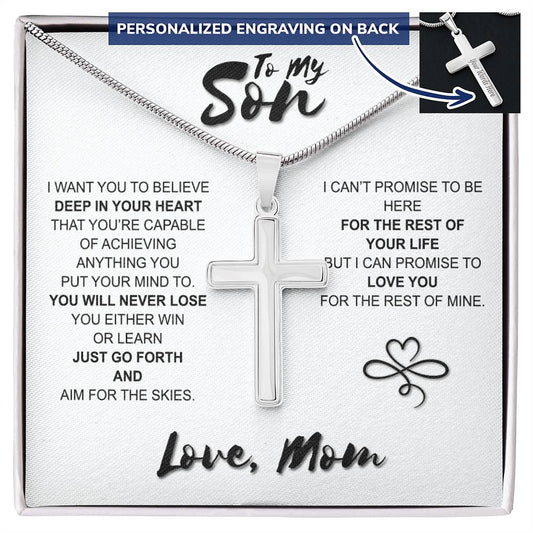 To My Son Gift Cross Necklace Sentimental Gift For My Son Jewelry Gift From Mom 174803799365